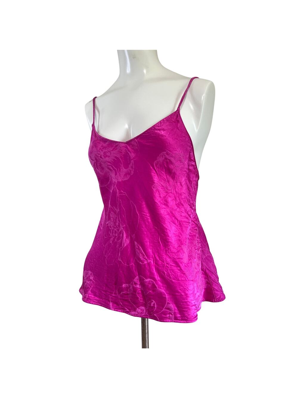 Y2K Inspired Victoria's Secret Floral Pink Jacquard Slip Top Size Small